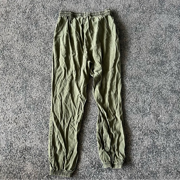 Victoria's Secret Pink Green Woven Twill Joggers Pants feb sale - Picture 5 of 6